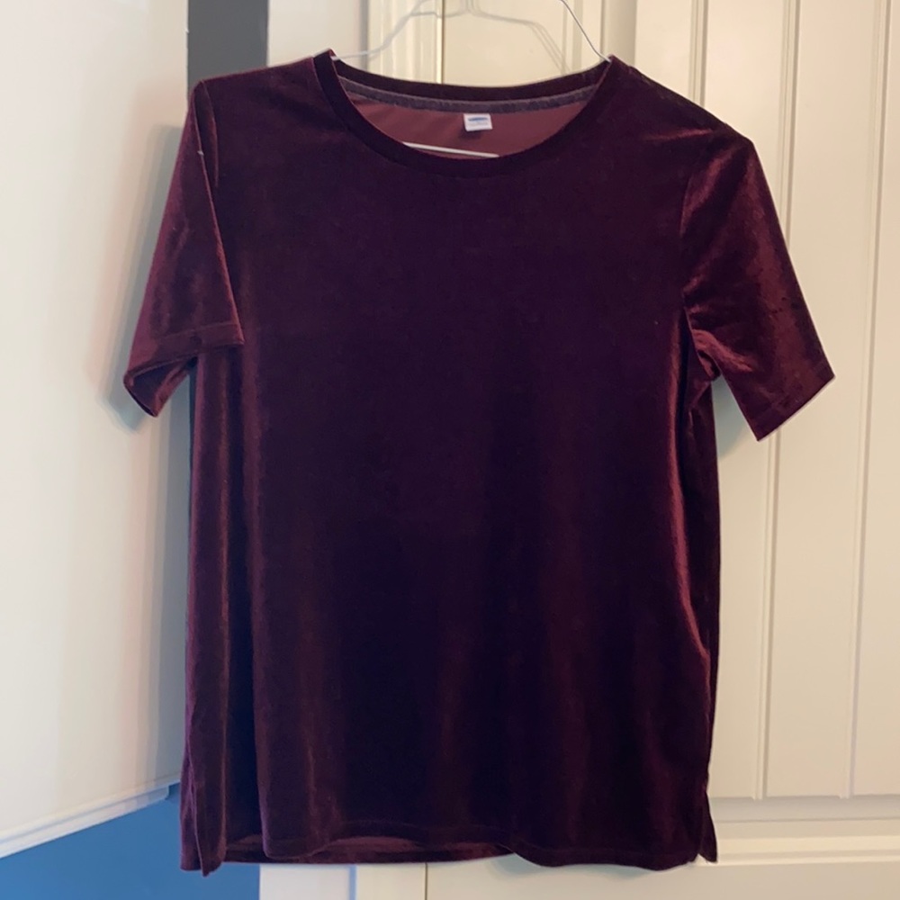 Maroon velvet top